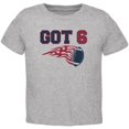thumbnail image 1 of Football Rings Got 6 Toddler T Shirt Heather Toddler Size 5/6, 1 of 1