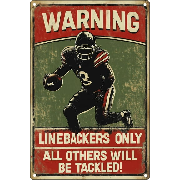 Football Room Decor Sign For Boys Funny Football Players Only Tin Sign Football Gifts for Boys Room Man Cave Wall Decor 8x6 Inches