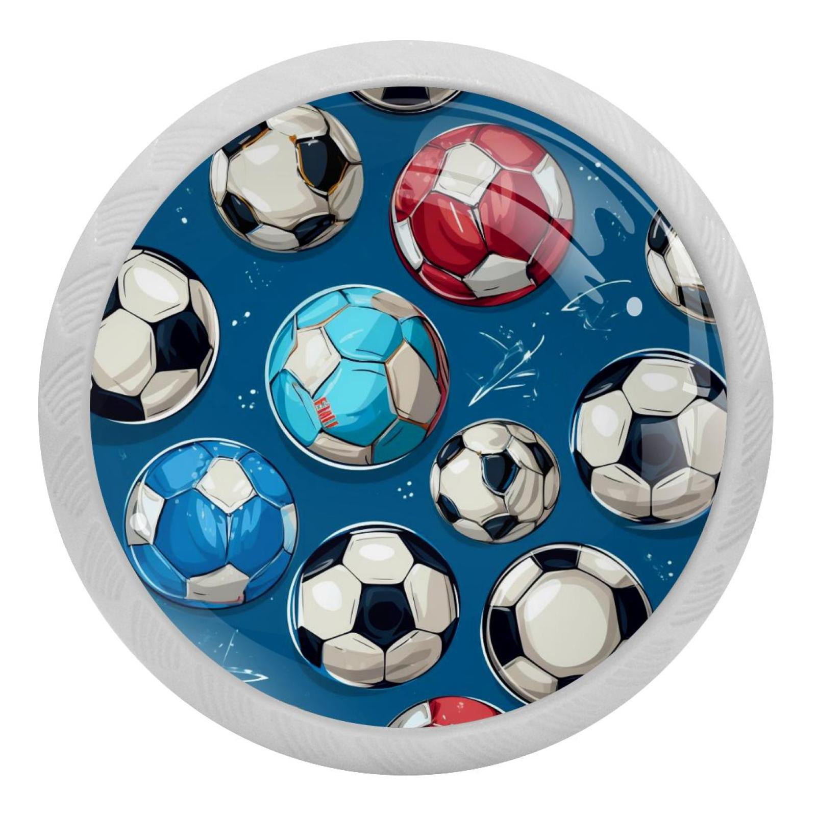 Football Round GlowintheDark Door Knobs 4Pack with Screws