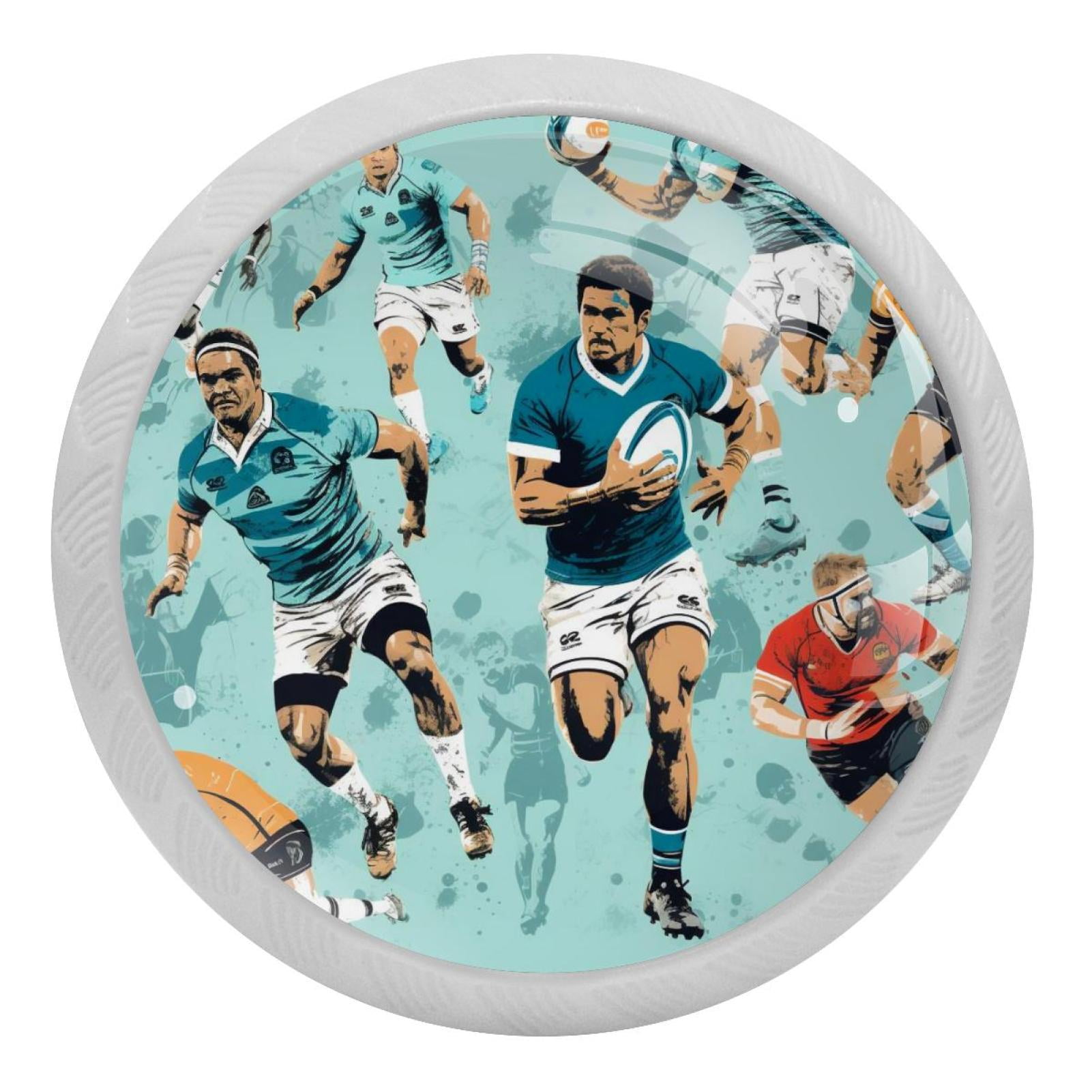 Football Round GlowintheDark Door Knobs 4Pack with Screws