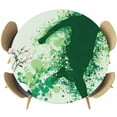 thumbnail image 1 of Football Round Tablecloth 55-60 Inch Round Fitted Table Cloth with Elastic Edge, Green Player Silhouette Soccer Sports Waterproof Table Cover Protector for Outdoor Picnic Party Dining, 1 of 9