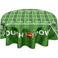 thumbnail image 1 of Football Round Tablecloth 70 Inch Rugby Football Pattern Circle Table Cloth Green Table Cover Washable Polyester Indoor Decorations for Home Kitchen Dinning Party, 1 of 6