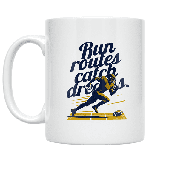 Football Route Design - Football Receiver - 11 oz Ceramic Coffee Mug