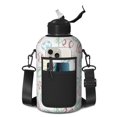 Football and Rugby White Pattern 74oz Half Gallon Water Bottle with ...