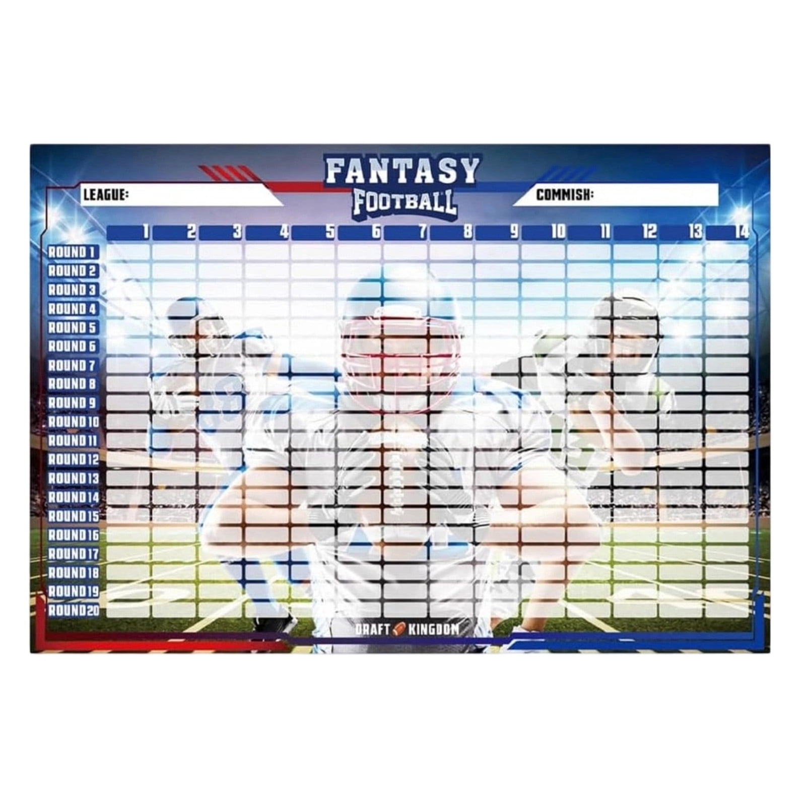 Football Schedule Poster, Wall Chart for Tracking Games and Scores ...