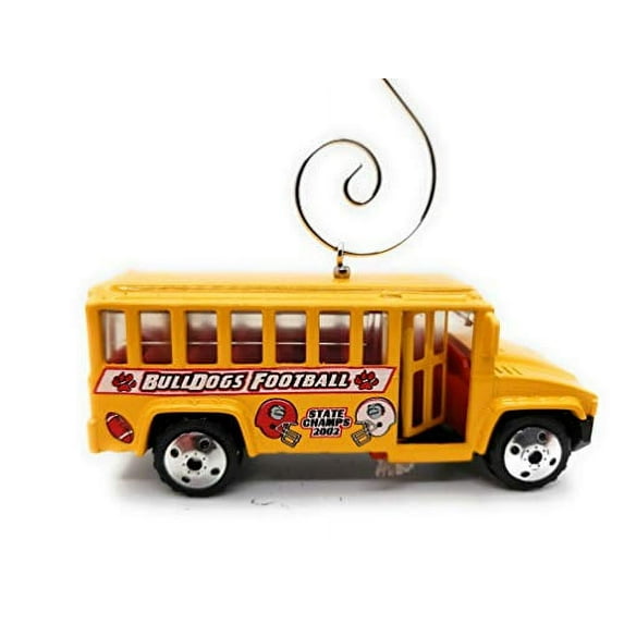 Football School Bus Car Custom Christmas Ornament 1:64 Diecast Yellow