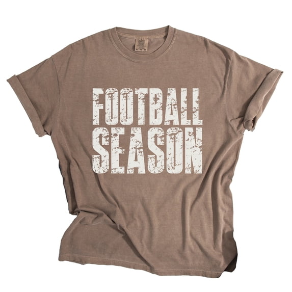 Football Season Block Distressed - Women's Garment Dyed Graphic T-Shirt