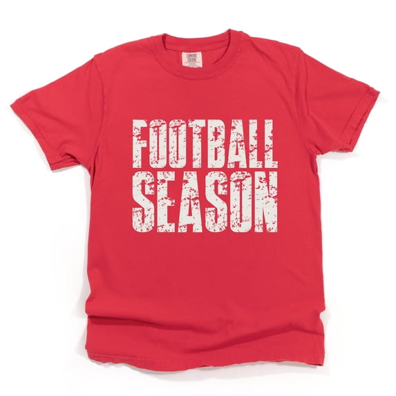 Football Season Block Distressed - Women's Garment Dyed Graphic T-Shirt