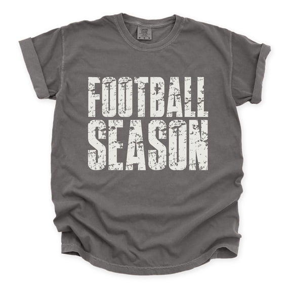 Football Season Block Distressed - Women's Garment Dyed Graphic T-Shirt