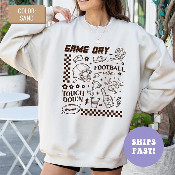 Football Season Crewneck Sweatshirt Game Day Sweatshirt Vintage Football Sweatshirt Touchdown Sweatshirt Football Mom Sweatshirt TSHIRT All Size S-5XL