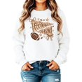 thumbnail image 1 of Football Season Sweatshirt Women Coquette Bow Pennant Game Day Crewneck, White Sweatshirt, M, 1 of 8