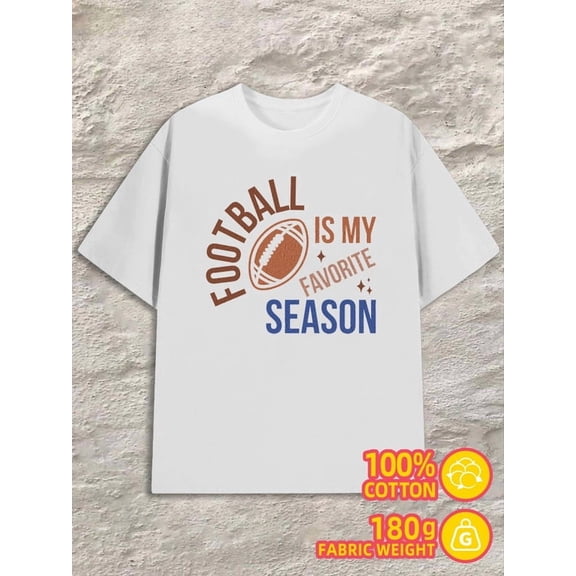 Football Season Tee men 180G 100% Cotton white Trendy Unisex Shirt Graphic Tee tshirts Retro Unisex Shirt Cotton tshirts Retro Unisex Shirt Graphic tshirts