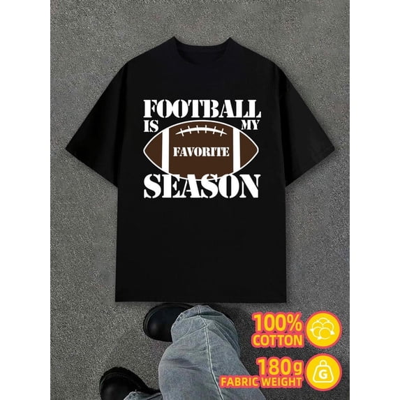 Football Season Tee men black Classic casual T-shirt,street style,summer casual wear,perfect for gift giving Vintage Unisex Shirt Cotton tshirts