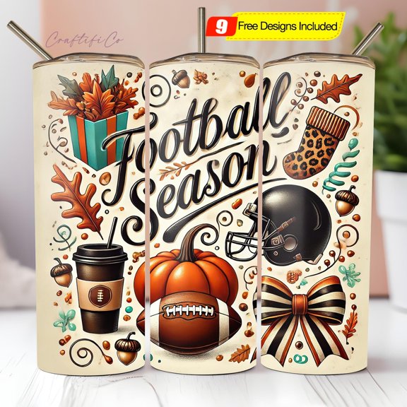 Football Season Tumbler 20oz Sublimation Tumbler Sports Tumbler Football Tumbler Instant