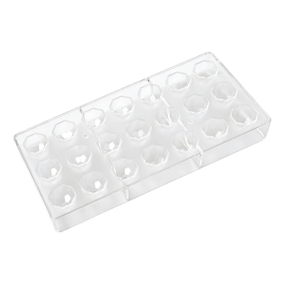 Football & Semi-Circle 21-Cavity Chocolate Mold,Transparent Plastic Food Grade DIY Baking Tool,Candy Jelly Fudge Dessert Mold for Party Homemade Sweets,Non-Stick Easy Release Reusable Kitchen Mold