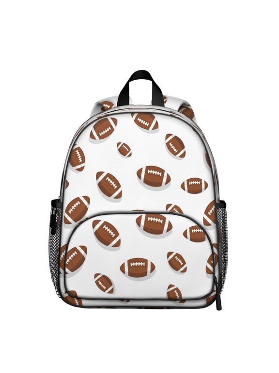 Football Shadow Brown Pattern Backpack for School, Cute School Bag with Adjustable Shoulder Straps and Padded Back, 13.8"x11.4"x6"