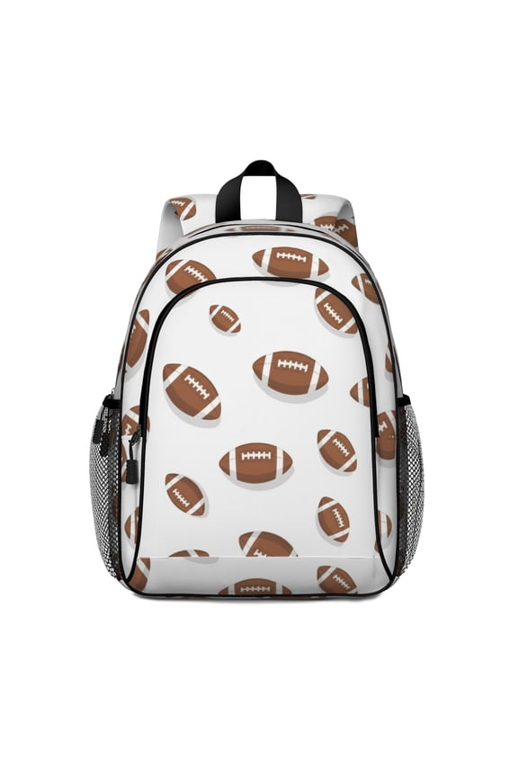 Football Shadow Brown Pattern Backpack for School, Cute School Bag with Adjustable Shoulder Straps and Padded Back, 15"x11.42"x5.5"