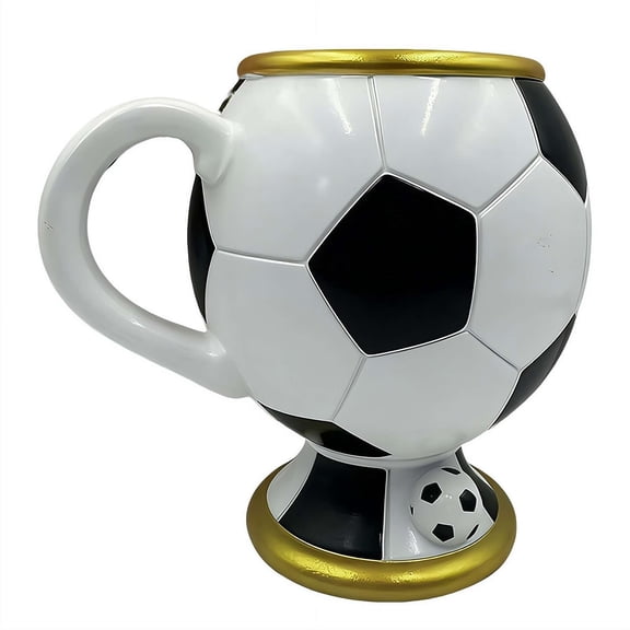 Football-Shaped Ceramic Mug, Ceramic Soccer Mug, 5.9x6.5 in Creative Sports Coffee Cup, Unique Tea Mug Fans for Hot Tea, Mocha, Cocoa, Gifts for Sports Lovers
