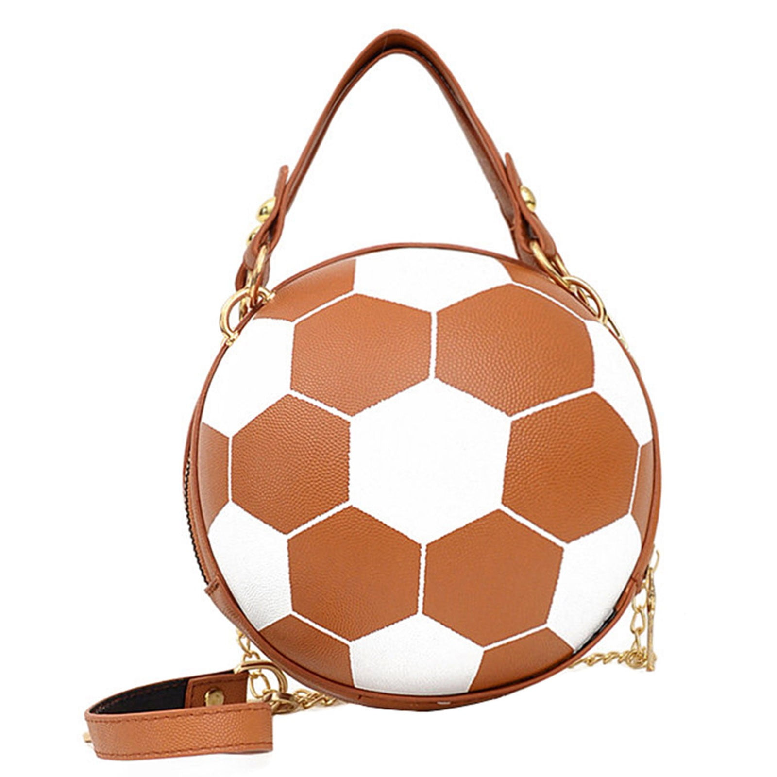 Football Shaped Cross Body Bag Round Soccer Ball Handbags PU