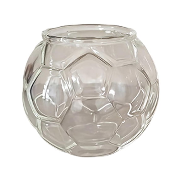 Football Shaped Glass Cup High Borosilicate Whiskey Glass, Decorative Ceramic Soccer Ball Planter or Candy Dish for Party Home Office Decoration