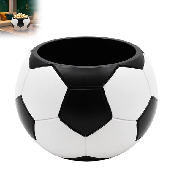 Football Shaped Sports Themed Decorative Bowl Synthetic Resin Storage Container Medium Size Snack Holder for Candy Popcorn & Home Table Decor (5.9 inch)