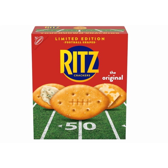 Football Shapes Original Crackers, Snacks for Kids and Adults, Party Snacks, Limited Edition, 12.3 oz