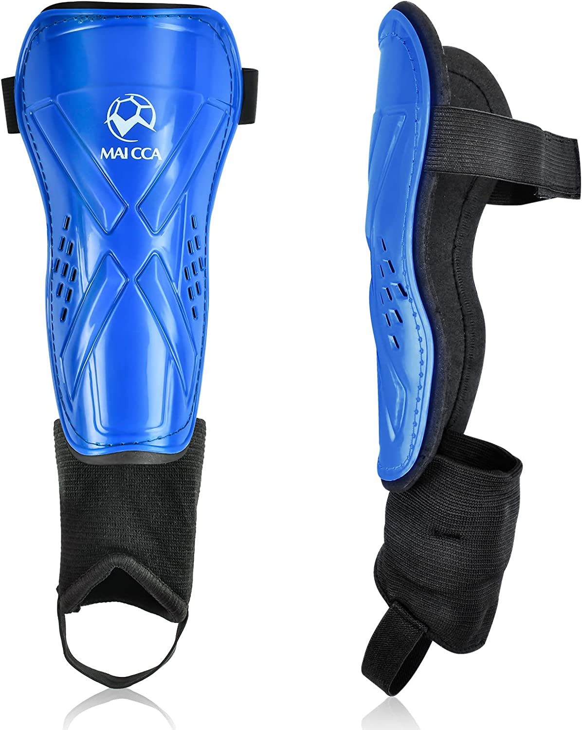 Football Shin Guards, Shin Guards with Ankle Guard, Shin Guards for Adult and Kids, Durable