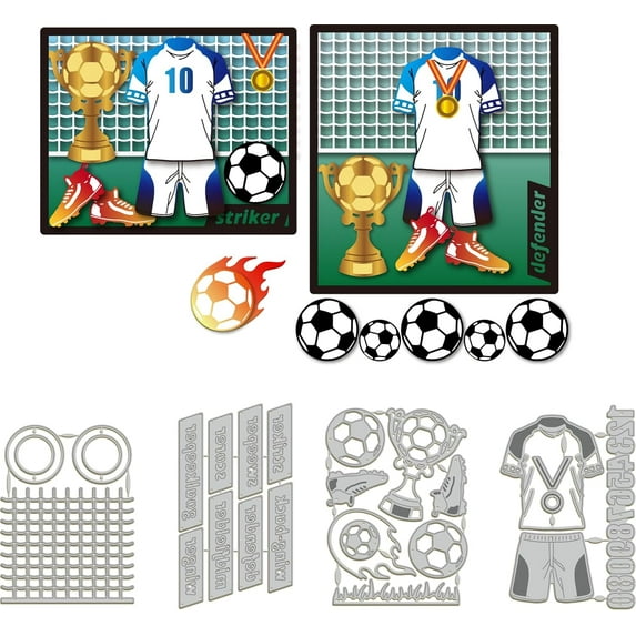 Football Shirt Cutting Dies Sport Trophy Medal Die Cuts Football Hoop Template Stencil for DIY Card Making Decoration DIY Scrapbooking Album Craft Decor