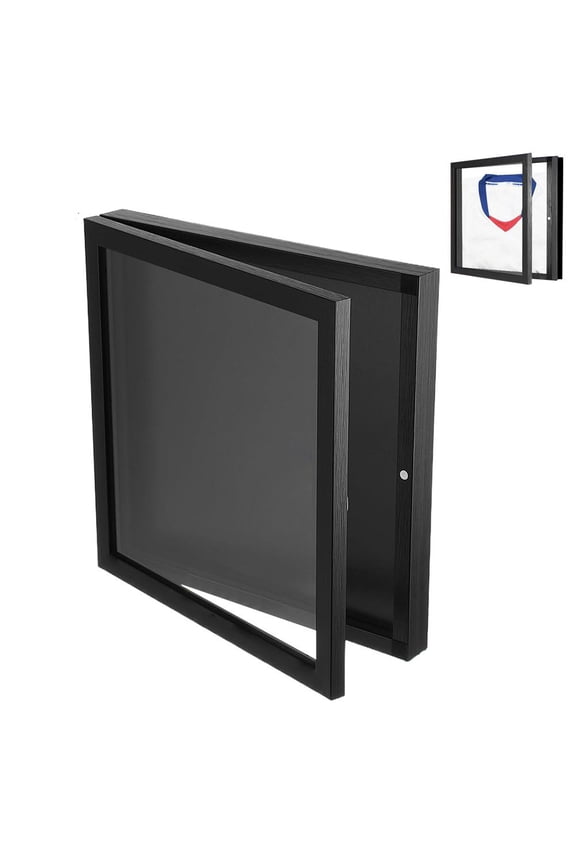 Football Shirt Fra-m-e Display,11X14Solid Wood T-Shirt Display Frame with Protection Acrylic, Black Box Frame-for Football Hockey Basketball