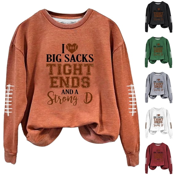 Football Shirts For Women Casual Crewneck Long Sleeve Comfy Sweatshirt for Womens Fashion Pullover Relaxed Fit Women Fall Fashion 2023 Womens Sweatshirts Girls Sweatshirt