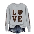 thumbnail image 1 of Football Shirts for Women Football Sweatshirts Pullover Sweaters Crew Neck Sweatshirts Rugby Shirt Long Sweaters Oversized Sweatshirt Lightweight Sweatshirts for Women Graphic Sweatshirts for Women, 1 of 7