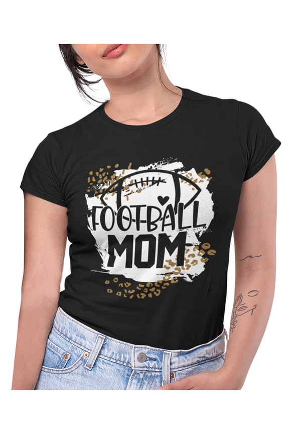 Football Shirts for Women Football Mom Game Day Shirt Women T-Shirt T-Shirt Black Large