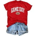 thumbnail image 1 of Football Shirts for Women Game Day Tshirt Sunday Football Graphic Tee Top Funday Shirt Blouse, 1 of 7