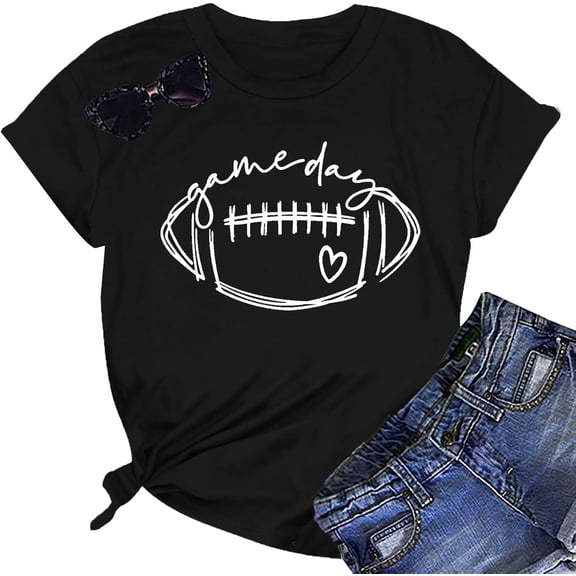 Football Shirts for Women Game Day Tshirt Sunday Football Graphic Tee Top Funday Shirt Blouse