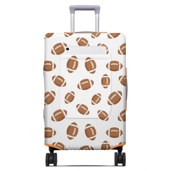 Football Silhouette Brown Pattern Luggage Cover,Stretch Travel Baggage ...