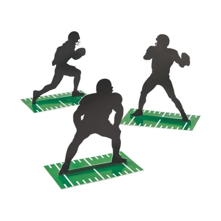 Football Silhouette Centerpieces(3Pc) - Party Decor - 3 Pieces