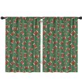 thumbnail image 1 of Football Silhouette Green Pattern Insulated Teens Curtains Set Of 2, Bedroom Essentials, Toddler Room Decor 42"x63", 1 of 5