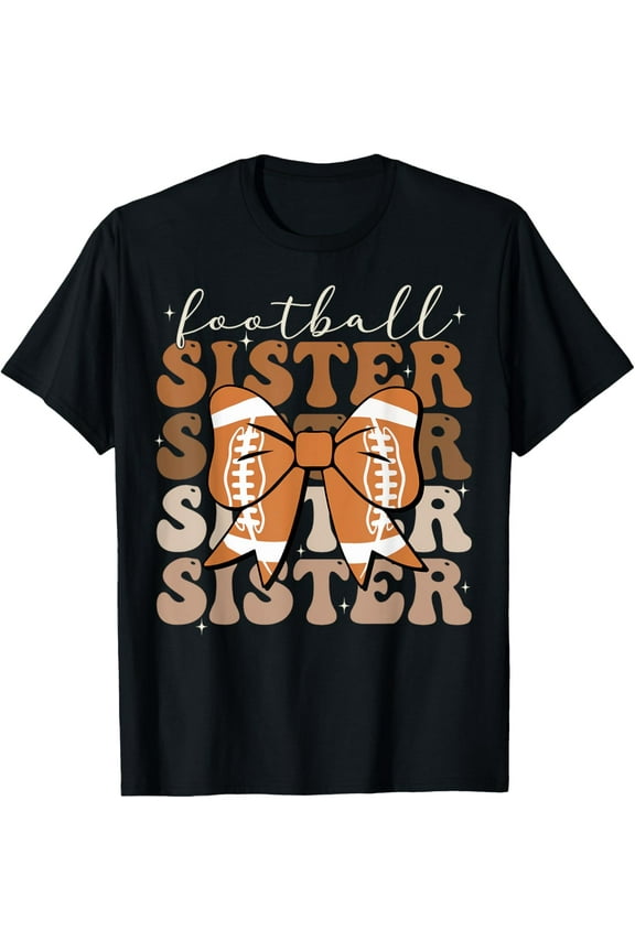 Football Sister Vintage Sport Lover Sister Mothers Da T-Shirt