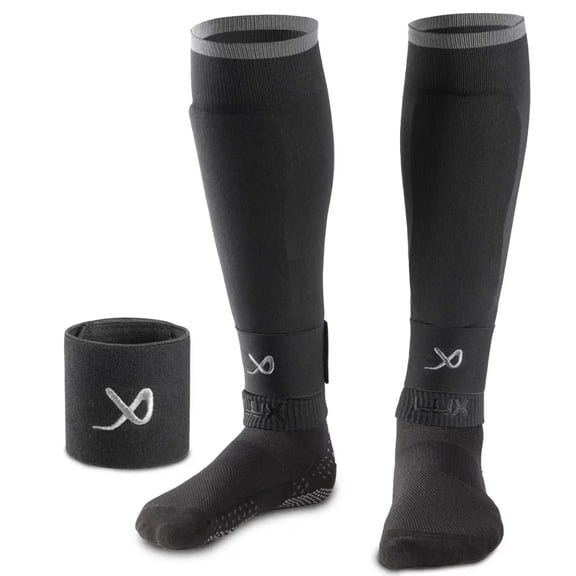 LUX Football Arm Sleeves Black Compression Performance UV Protection Moisture Wicking Medium