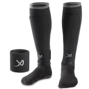 LUX Football Arm Sleeves Black Compression Performance UV Protection Moisture Wicking Medium