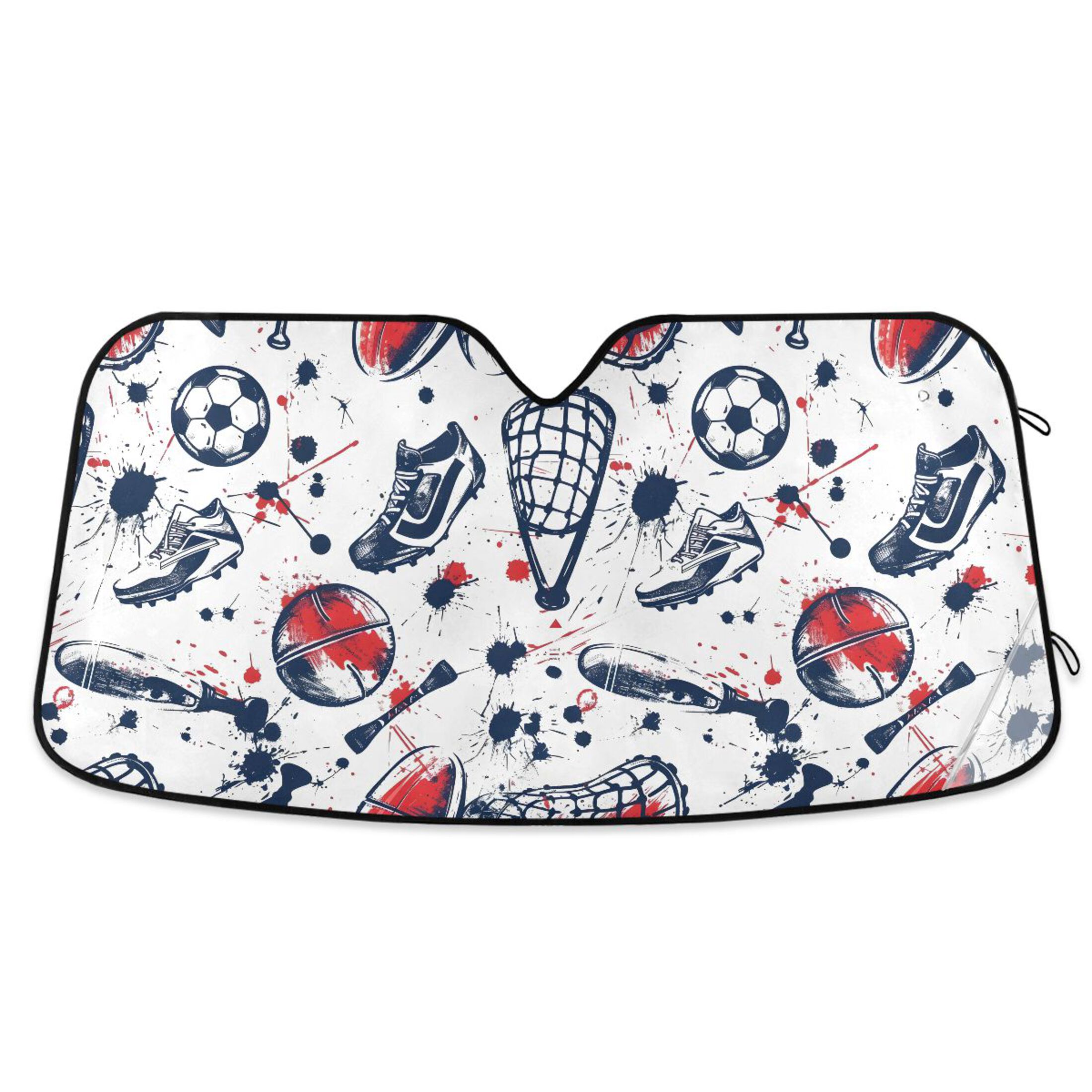 Football Sneakers Baseball Bat Car Windshield Sun Shade Foldable Car ...