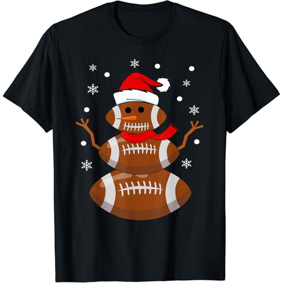 Football Snowman Football Women Men T-Shirt Tshirt All Size S-5XL