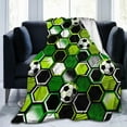 thumbnail image 1 of Football and Soccer Ball Throw Blanket Ultra Soft Warm All Season Sport Neon Geometric Texture Decorative Fleece Blankets for Bed Chair Car Sofa Couch Bedroom 60"X50", 1 of 6