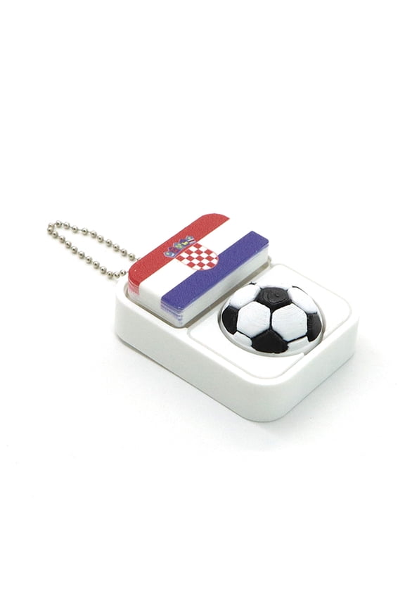 Football Soccer Clicker Squishy Slow Rising Squishy Clicky Fidget Keychain,Soft Mini Football Shape Stress Relief Anxiety Calming Portable Gadget for Adults Office,R