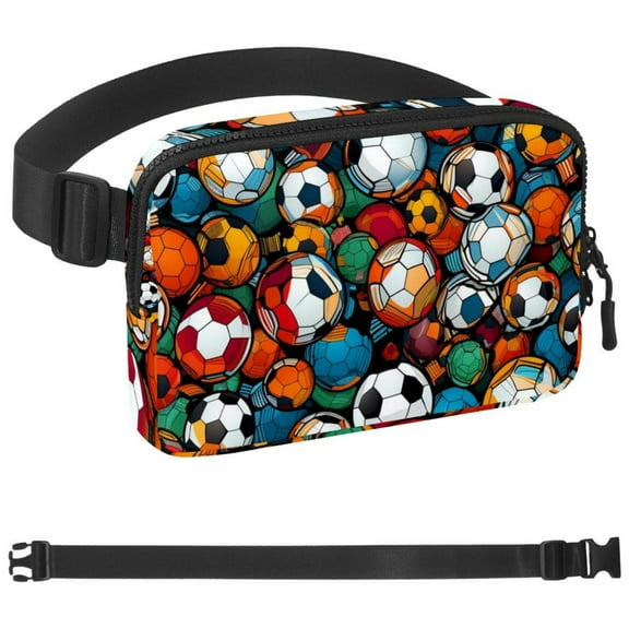 Football Soccer Fanny Pack for Men Women Hiking Waist Bag Pack, Runners Belt Jogging Pocket Belt with Adjustable Strap for Running Walking Traveling