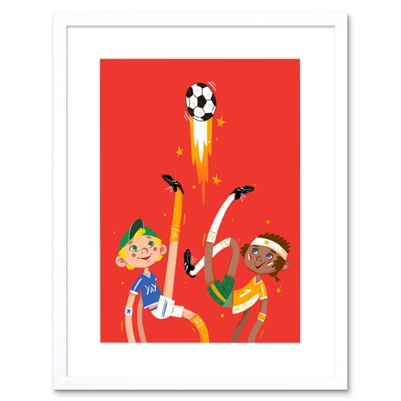 Football Soccer Friends Art Print Framed Poster Wall Decor 9x7 inch