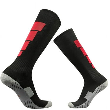 Football Socks Sports Socks Men's Long Barrel Professional Thickened Middle Barrel Adult Children's Knee-Black Red