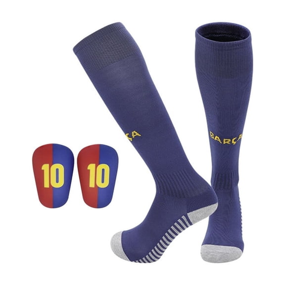 Football Socks with Mini Shin Guards for Adults & Kids - Cushioned Ankle Grip,Moisture-Wicking Polyester,Team Print FC Club Design
