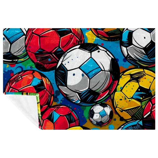 Football Soft and Warm Microfiber Throw Blanket Printed Lightweight