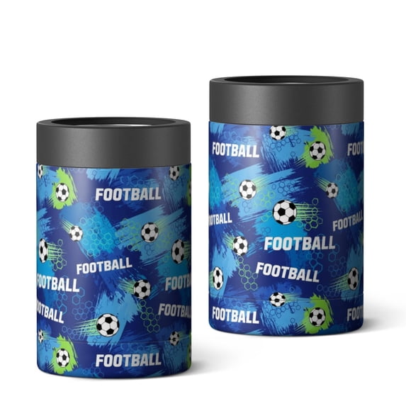 Football and Speedline Navy Pattern OneSize Can Cooler 1 Pack, Vacuum ...